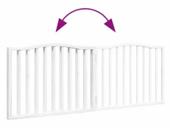Clicnbuy Puerta para perros plegable 2 paneles madera álamo blanca 160cm
