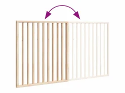 Clicnbuy Puerta para perros plegable de 2 paneles, 160 cm, madera de álamo