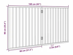 Clicnbuy Puerta para perros plegable de 2 paneles, 160 cm, madera de álamo
