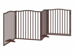 Online Clicnbuy Puerta para perros plegable 4 paneles álamo marrón roble 320 cm Marru00f3n