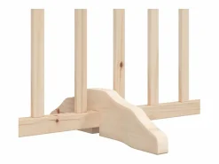 Discount Clicnbuy Puerta para perros plegable 6 paneles madera de álamo 480 cm Marru00f3n
