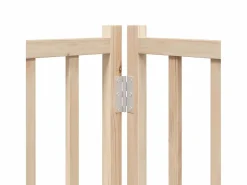 Discount Clicnbuy Puerta para perros plegable 6 paneles madera de álamo 480 cm Marru00f3n