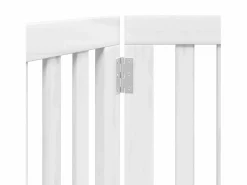 Clearance Clicnbuy Puerta para perros plegable 3 paneles madera álamo blanca 150cm Blanco