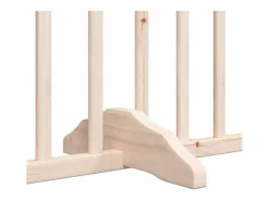 Clicnbuy Puerta para perros plegable 4 paneles madera de álamo 320 cm