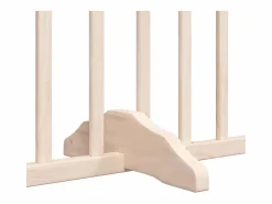 Sale Clicnbuy Puerta para perros plegable 8 paneles madera de álamo 640 cm Marru00f3n