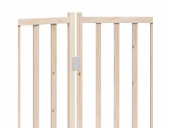Sale Puerta para perros plegable de 3 paneles, 150 cm, madera maciza de abeto Seguridad Para Mascotas