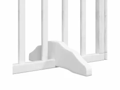 Clicnbuy Puerta para perros plegable 9 paneles madera álamo blanca 450cm