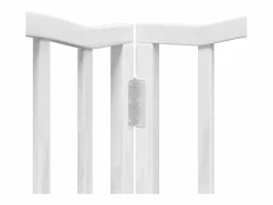 Clicnbuy Puerta para perros plegable 9 paneles madera álamo blanca 450cm