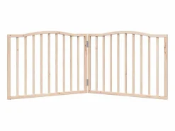 Clicnbuy Puerta para perros plegable 2 paneles madera de álamo 160 cm