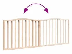 Clicnbuy Puerta para perros plegable 2 paneles madera de álamo 160 cm