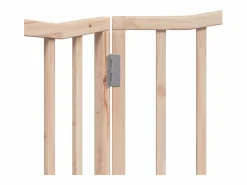 Clicnbuy Puerta para perros plegable 2 paneles madera de álamo 160 cm