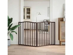 Clicnbuy Puerta para perros plegable 2 paneles álamo marrón roble 160 cm