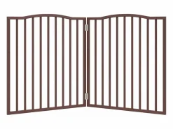 Clicnbuy Puerta para perros plegable 2 paneles álamo marrón roble 160 cm