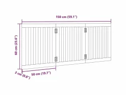 Discount Clicnbuy Puerta para perros plegable 3 paneles madera álamo negra 150 cm Negro