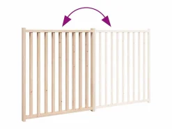 Clicnbuy Puerta para perros plegable 2 paneles madera de abeto 160 cm