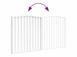 Discount Puerta para perros plegable 2 paneles madera álamo blanca 160cm Seguridad Para Mascotas