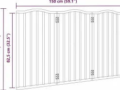 Clicnbuy Puerta para perros plegable 3 paneles madera álamo negra 150 cm Negro