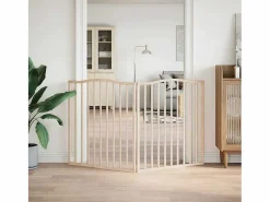Online Puerta para perros plegable 2 paneles madera de álamo 160 cm Seguridad Para Mascotas