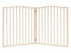 Online Puerta para perros plegable 2 paneles madera de álamo 160 cm Seguridad Para Mascotas