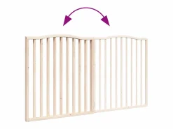 Online Puerta para perros plegable 2 paneles madera de álamo 160 cm Seguridad Para Mascotas