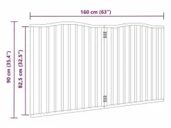 Online Puerta para perros plegable 2 paneles madera de álamo 160 cm Seguridad Para Mascotas