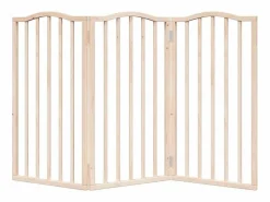 New Puerta para perros plegable 3 paneles madera de álamo 150 cm Seguridad Para Mascotas