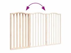 New Puerta para perros plegable 3 paneles madera de álamo 150 cm Seguridad Para Mascotas