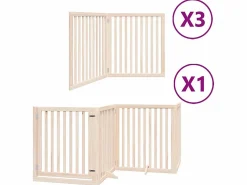 Clicnbuy Puerta para perros plegable 10 paneles madera de álamo 800 cm