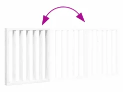 Hot Clicnbuy Puerta para perros plegable 3 paneles madera álamo blanca 150cm Blanco