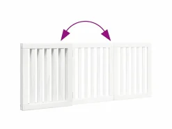 Clicnbuy Puerta para perros plegable 3 paneles madera álamo blanca 150cm