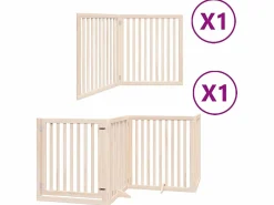 Outlet Puerta para perros plegable 6 paneles madera de álamo 480 cm Seguridad Para Mascotas