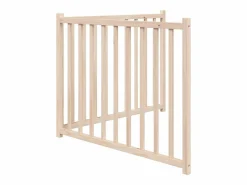 Clearance Clicnbuy Puerta para perros plegable 2 paneles madera de abeto 160 cm Marru00f3n