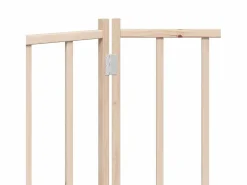 Clearance Clicnbuy Puerta para perros plegable 2 paneles madera de abeto 160 cm Marru00f3n