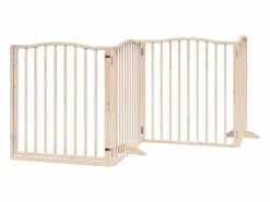 Clicnbuy Puerta para perros plegable 6 paneles madera de álamo 480 cm