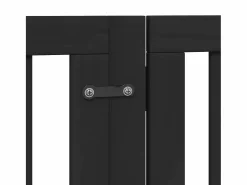 Outlet Puerta para perros plegable 9 paneles madera álamo negra 450 cm Seguridad Para Mascotas
