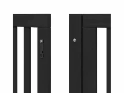 Outlet Puerta para perros plegable 9 paneles madera álamo negra 450 cm Seguridad Para Mascotas