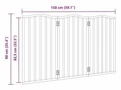 New Clicnbuy Puerta para perros plegable 3 paneles álamo marrón roble 150 cm Marru00f3n