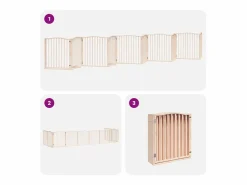 Clicnbuy Puerta para perros plegable 10 paneles madera de álamo 800 cm