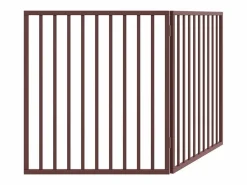 Outlet Clicnbuy Puerta para perros plegable 2 paneles madera álamo marrón 160cm Marru00f3n