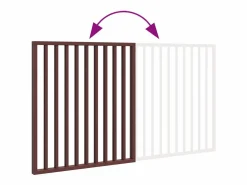 Outlet Clicnbuy Puerta para perros plegable 2 paneles madera álamo marrón 160cm Marru00f3n