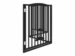 Sale Clicnbuy Puerta para perros plegable 4 paneles madera álamo negra 320 cm Negro