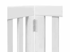 Clicnbuy Puerta para perros plegable 3 paneles madera álamo blanca 300cm