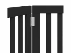 Sale Puerta para perros plegable 2 paneles madera álamo negra 160 cm Seguridad Para Mascotas