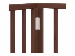 Discount Puerta para perros plegable 3 paneles madera álamo marrón 150cm Seguridad Para Mascotas