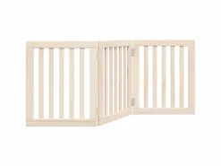 Online Puerta para perros plegable de 3 paneles, 150 cm, madera de álamo Seguridad Para Mascotas