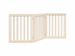 Online Puerta para perros plegable de 3 paneles, 150 cm, madera de álamo Seguridad Para Mascotas