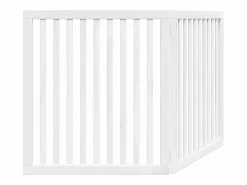 Puerta para perros plegable 2 paneles madera álamo blanca 160cm Seguridad Para Mascotas