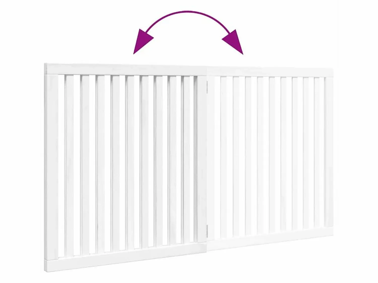 Puerta para perros plegable 2 paneles madera álamo blanca 160cm Seguridad Para Mascotas