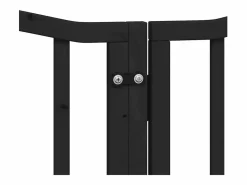 New Clicnbuy Puerta para perros plegable 9 paneles madera álamo negra 450 cm Negro
