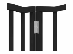 New Clicnbuy Puerta para perros plegable 9 paneles madera álamo negra 450 cm Negro